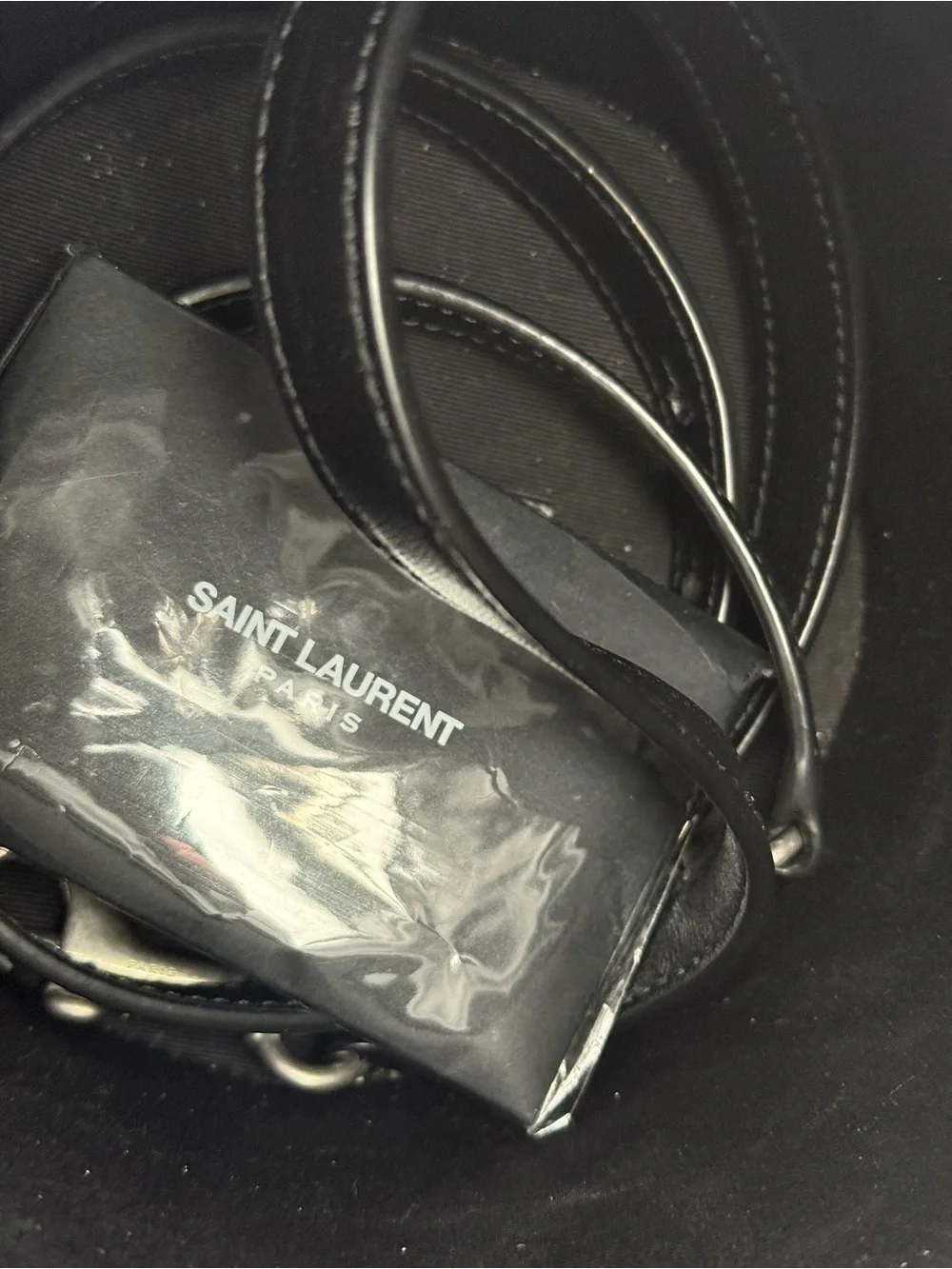 Saint Laurent Black & Tan Wicker Bucket Bag - Picture 9 of 16